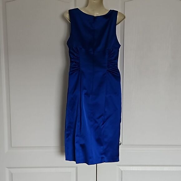 Ba Nites Women's Bodycon With Side Ruffled Midi Dress Royal Blue 8 - Picture 3 of 16